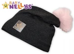 Bavlněná čepička Tutu květinka Baby Nellys ® - grafit, 48-52, 2-8let, vel. 104 (3-4r)