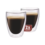Termopohár Maxxo Coffee 235 ml poháre pre kávu • objem 235 ml • v balení 2 ks • vhodné do umývačky • vysoko odolné borosilikátové sklo • odolné proti 