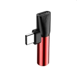 Baseus L41 redukcia USB-C/AUX+USB-C (samica), červená