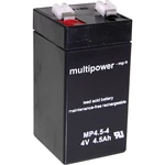 multipower MP4,5-4 A960445  olovený akumulátor 4 V 4.5 Ah olovený so skleneným rúnom (š x v x h) 48 x 100 x 52 mm plochý