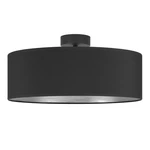 Čierne stropné svietidlo s detailom v striebornej farbe Bulb Attack Tres XL, ⌀ 45 cm