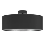 Čierne stropné svietidlo s detailom v striebornej farbe Bulb Attack Tres XL, ⌀ 45 cm Čierne stropné svietidlo s detailom v striebornej farbe Bulb Attack Tres XL, ⌀ 45 cm