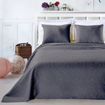 Čierny set obliečky na vankúš a plédu z mikrovlákna DecoKing Elodie, 240 × 260 cm
