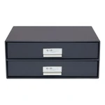 Tmavosivá 2-poschodová zásuvka na dokumenty Bigso Box of Sweden Birger, 33 × 22,5 cm