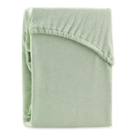 Zelená elastická elastická plachta na dvojlôžko AmeliaHome Ruby Olive Siesta, 220-240 x 220 cm
