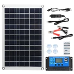 Max 100W Protable Solar Panel Kit Dual DC USB Charger Kit Single Crystal Semi-flexible Solar Power Panel w/ None/10A/30A