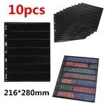10 Sheet of Stamp Stock Black & Double Sided Page (7 Strips) & 9 Binder Holes