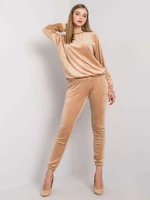 Beige two-piece velour set