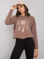 RUE PARIS Brown blouse with long sleeves