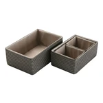 Set 4 úložných košíkov Versa Gray Rectangular