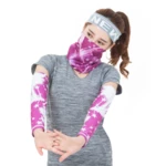 Outdoor Sports Riding Windproof Sunscreen Ice Silk Arm Sleeve Bib Face Mask Combination Set