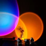 Sunset Projector Lamp Rainbow Atmosphere Led Night Light for Home Bedroom Coffee Shop Background Wall Decoration USB Tab