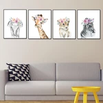 Children Poster Animal Wall Art Canvas Parenting Print Painting Nordic Decor