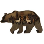 Wooden Crafts Decorative Ornaments Elk Brown Bears Animal Style Christmas Decoration Gifts Home Office Supplies