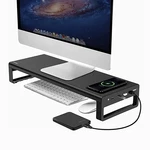 Vaydeer Monitor Stand Monitor Riser Aluminum Alloy Laptop Stand with Wireless Charging, 4 USB 3.0 Port