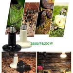 110V 25W/50W/75W/100WBlack Infrared Ceramic Heat Emitter Lamp Bulb for Reptile Pet Brooder