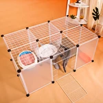 DIY Large Cat Villa Home Pet Bed Pet Cage White Wire Fence Dog Kennel Anti-skip Cat Fence Plastic Home Wooden Hammer