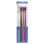 Swissdent Profi Colours Trio Soft-Medium 3 ks zubní kartáček unisex Black, Red, Blue