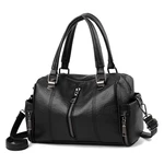 JOSEKO Women Artificial Leather Large Capacity Solid Color Casual Zipper Handbag Crossbody Bag