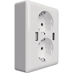 2USB 2U-449238 2-násobný zásuvka do steny  s USB IP20 biela