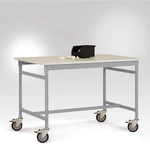 Manuflex LB4056.9006 ESD príručný stolík BASIS pojazdný s plastovou stolovou doskou v hliníkovej striebornej farbe ako R