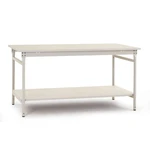 Manuflex BB5217.7035 Odkladací stolík BASIS stacionárny 1250x600x780mm, tanierKunst.hell. RAL7035 svetlošedá s medzipolo