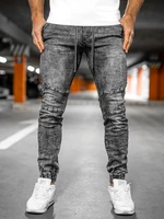 Černé pánské džínové jogger kalhoty Bolf TF126
