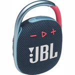 Prenosný reproduktor JBL CLIP 4 modrý Přenosný reproduktor, výkon 5 W, hudba přes Bluetooth, zvuk JBL Pro Sound, integrovaná karabina, odolnost IP67, 