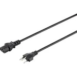 Síťový kabel s IEC zásuvkou Basetech BT-1886920, 2.00 m, černá