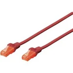 Síťový kabel RJ45 Digitus DK-1617-0025/R, CAT 6, U/UTP, 25.00 cm, červená