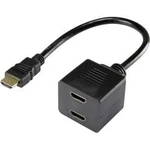 Y adaptér HDMI Renkforce [1x HDMI zástrčka - 2x HDMI zásuvka], černá, pozlacené kontakty