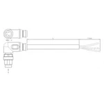 Upravený zástrčkový konektor pro senzory - aktory TE Connectivity 1-2273010-3 zástrčka, zahnutá, 5.00 m, 1 ks