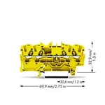 Průchodková svorka WAGO 2002-1406, pružinová svorka, 5.20 mm, žlutá, 100 ks