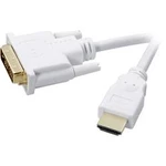 SpeaKa Professional HDMI, DVI kabel, zástrčka/zástrčka, 18+1pol., bílý, 3 m
