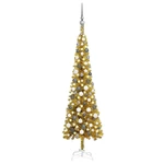1.5m Artificial Christmas Tree with 150 LEDs, Easy Assembly Christmas Tree with Metal Stand and 265 Tips Decor for Home,