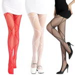 Jassy Women Nylon Simple Mesh Rhinestone Breathable Leggings Silk Stockings