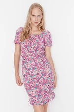 Trendyol Multicolored Woven Back Detail Floral Mini Dress