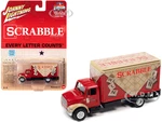 1999 International Cargo Truck Red with Graphics "Scrabble" "Pop Culture" 2022 Release 2 1/64 Diecast Model Car by Johnny Lightning