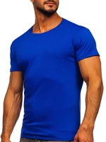 Kobaltové modré pánske tričko bez potlače Bolf 2005