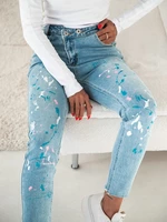 Women's denim jeans with print