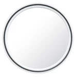 Okrúhle zrkadlo s rukoväťou Sibel, bielo-čierne (013073101) + darček zadarmo