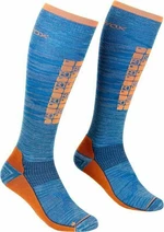 Ortovox Ski Compression Long M Safety Blue 45-47 Calzino da sci