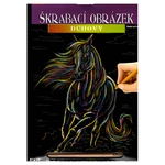 SMT CREAYTOYS Škrabací obrázok dúhový A4 kôň 1 ks