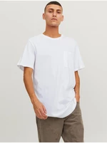 Bílé pánské tričko s kapsou Jack & Jones Noa - Pánské