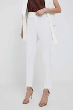 Kalhoty Artigli dámské, bílá barva, jednoduché, high waist