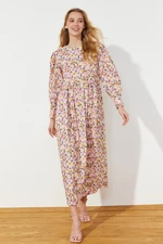 Trendyol Multicolored Floral Patterned Cotton Woven Dress