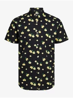 Men's Black Patterned Short Sleeve Shirt Jack & Jones Sunshade - Men's