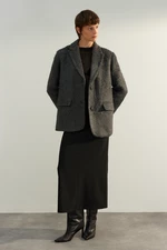Trendyol Limitovaná edice antracitového oversize kabátu