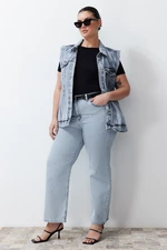 Trendyol Curve Blue High Waist Straight Fit Jeans