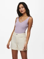 Light purple ribbed tank top JDY Nanna